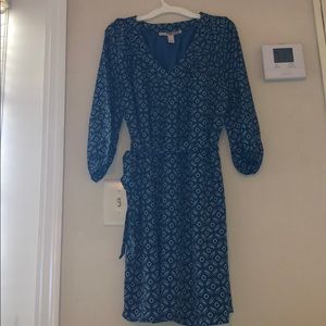 Turquoise patterned dress